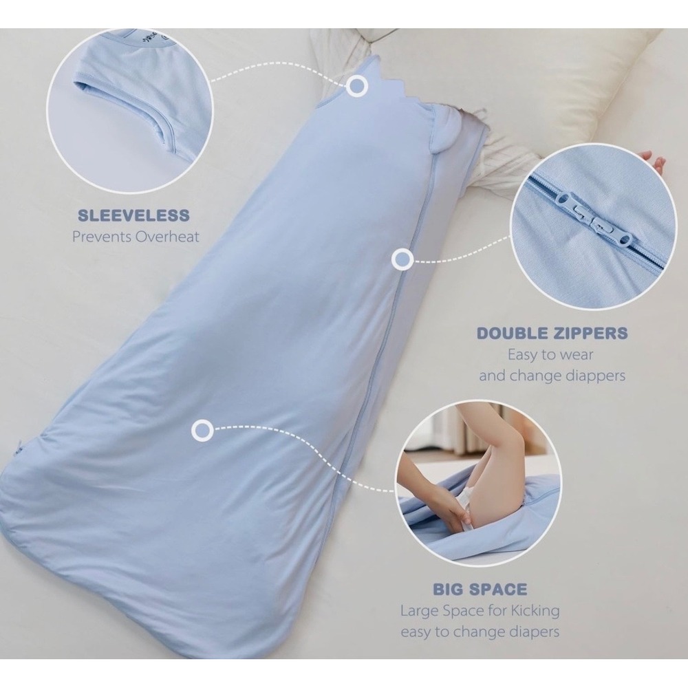 Kyte Baby Sleep Bag Bamboo Wearable Blanket Light Blue Size Medium